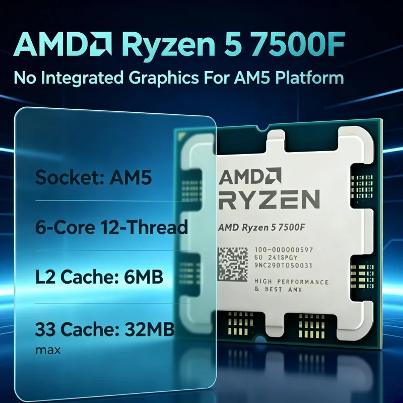 Pc Gaming Ryzen - معالج AMD Ryzen 5 7500F للكمبيوتر
