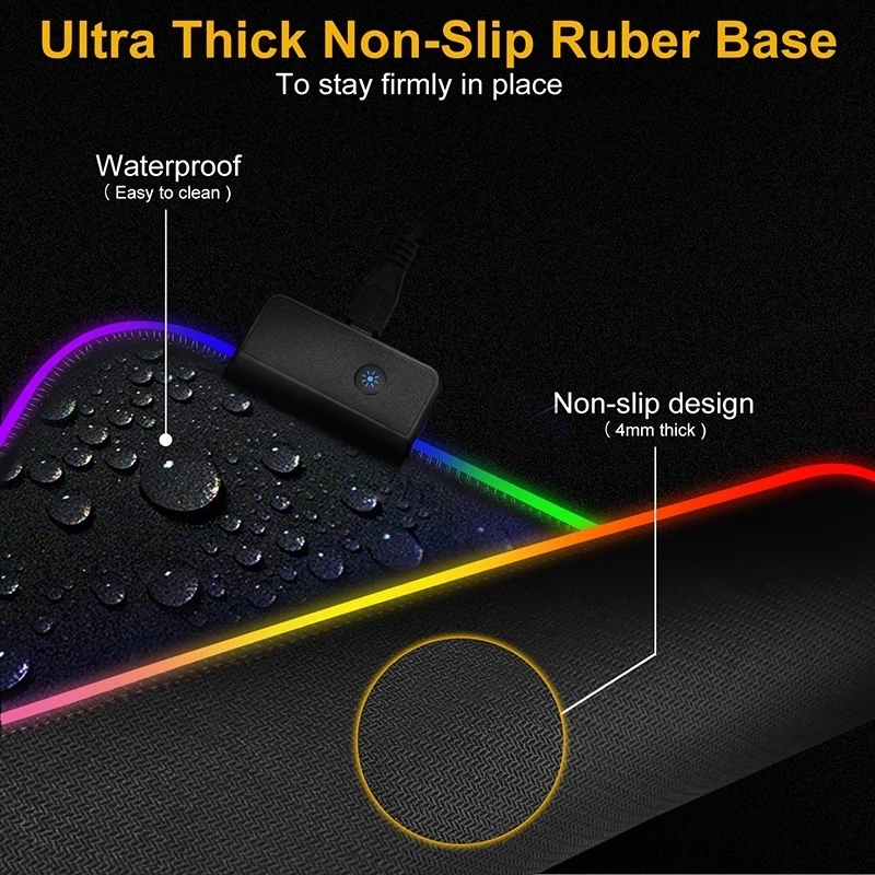 لوحة ماوس بإضاءة LED RGB غطاء  - مراجعة Rgb Keyboard Wrist Rest وسعره