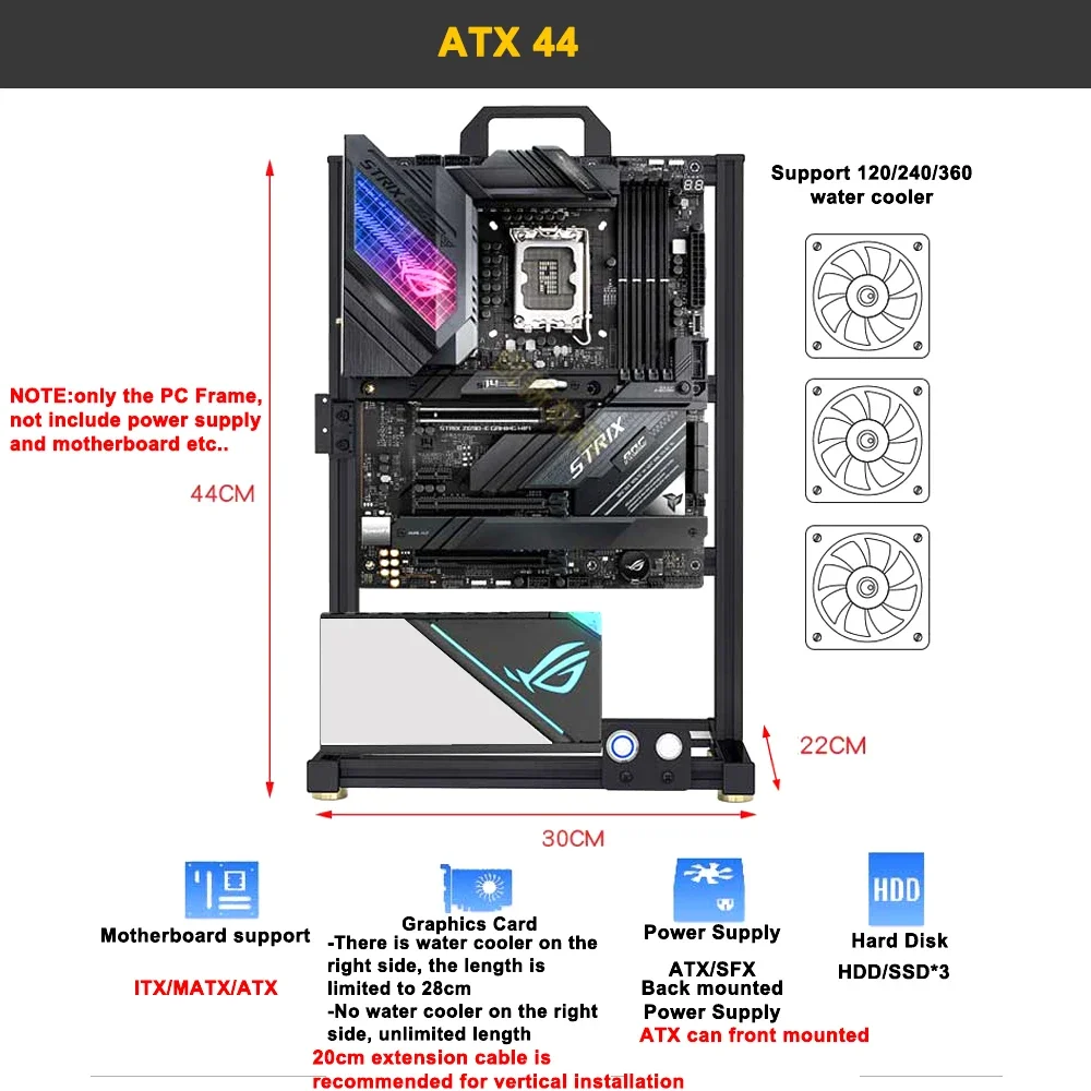 تعديل EATX فتح إطار حافظة الكم - مراجعة Pc Gaming Center وسعره