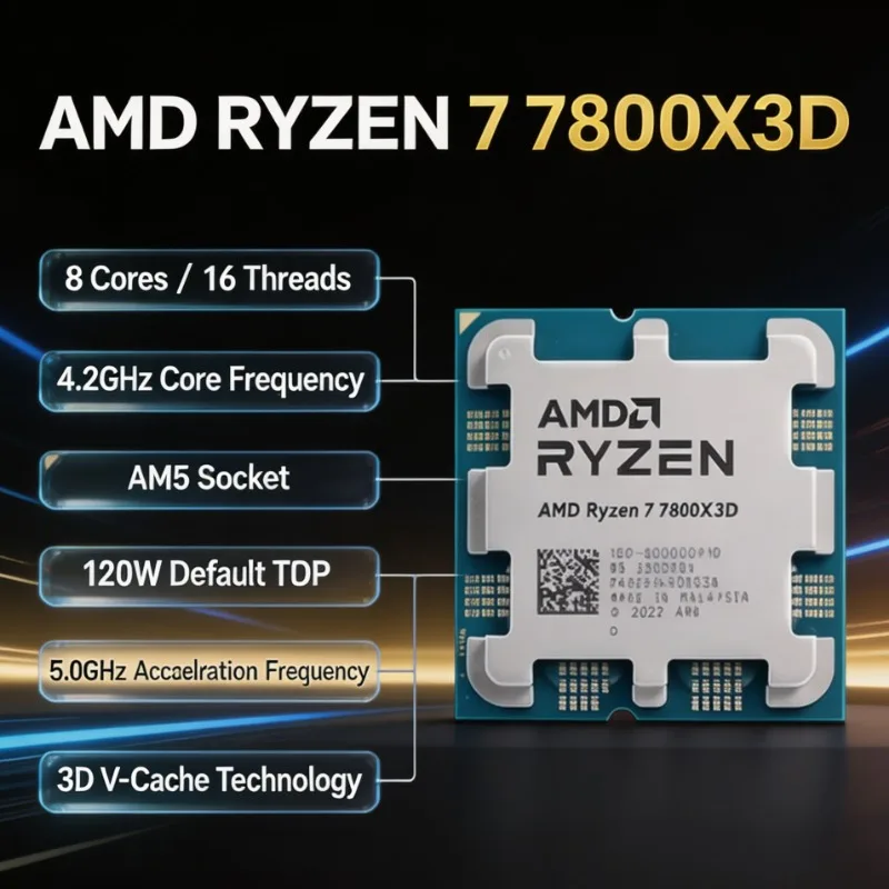 معالج AMD Ryzen 7 7800X3D، 8 ن - مراجعة Amd Cpu Ryzen 7 وسعره