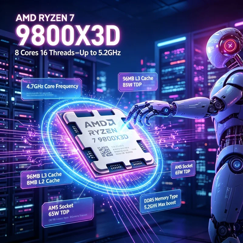 معالج AMD Ryzen 7 9800X3D لإنش - مراجعة Pc Gaming Ryzen 7 وسعره