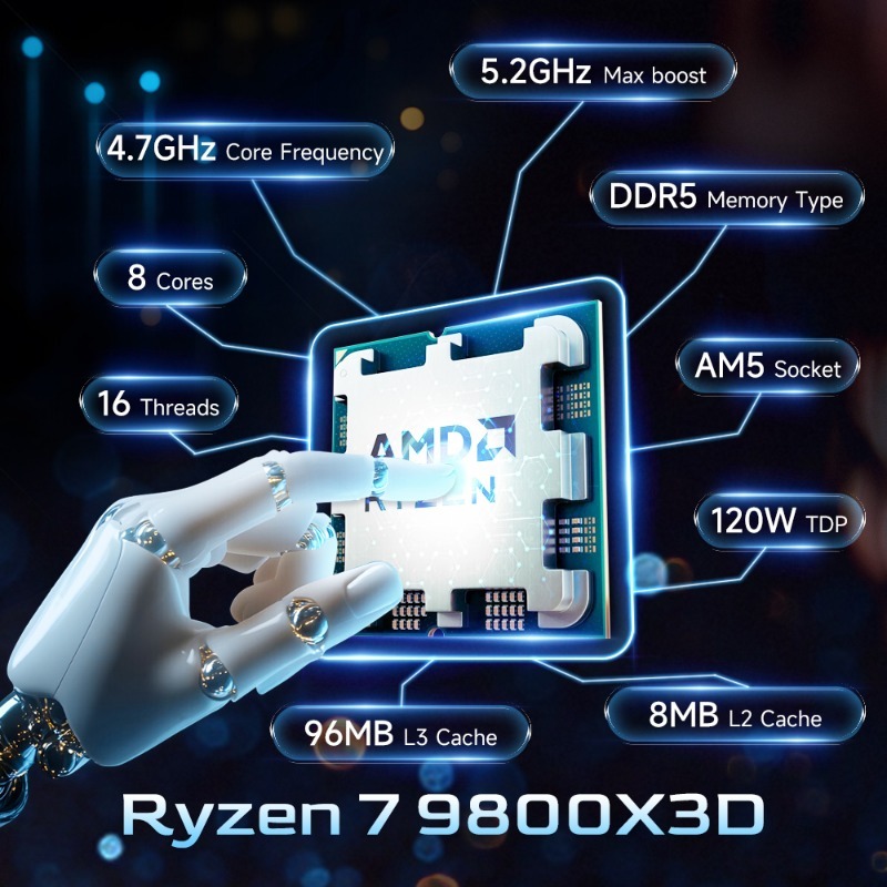 معالج AMD Ryzen 7 9800X3D لإنش - مراجعة Pc Gaming Ryzen 7 وسعره