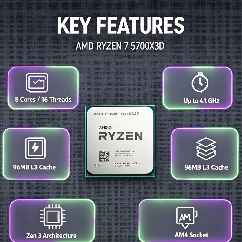 معالج Ryzen 7 5700X3D AM4 Bulk - مراجعة Amd Cpu Ryzen 7 وسعره