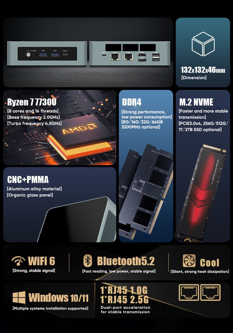 كمبيوتر Amd Mini Ryzen 9 6900H - مراجعة Pc Gaming Ryzen 7 وسعره