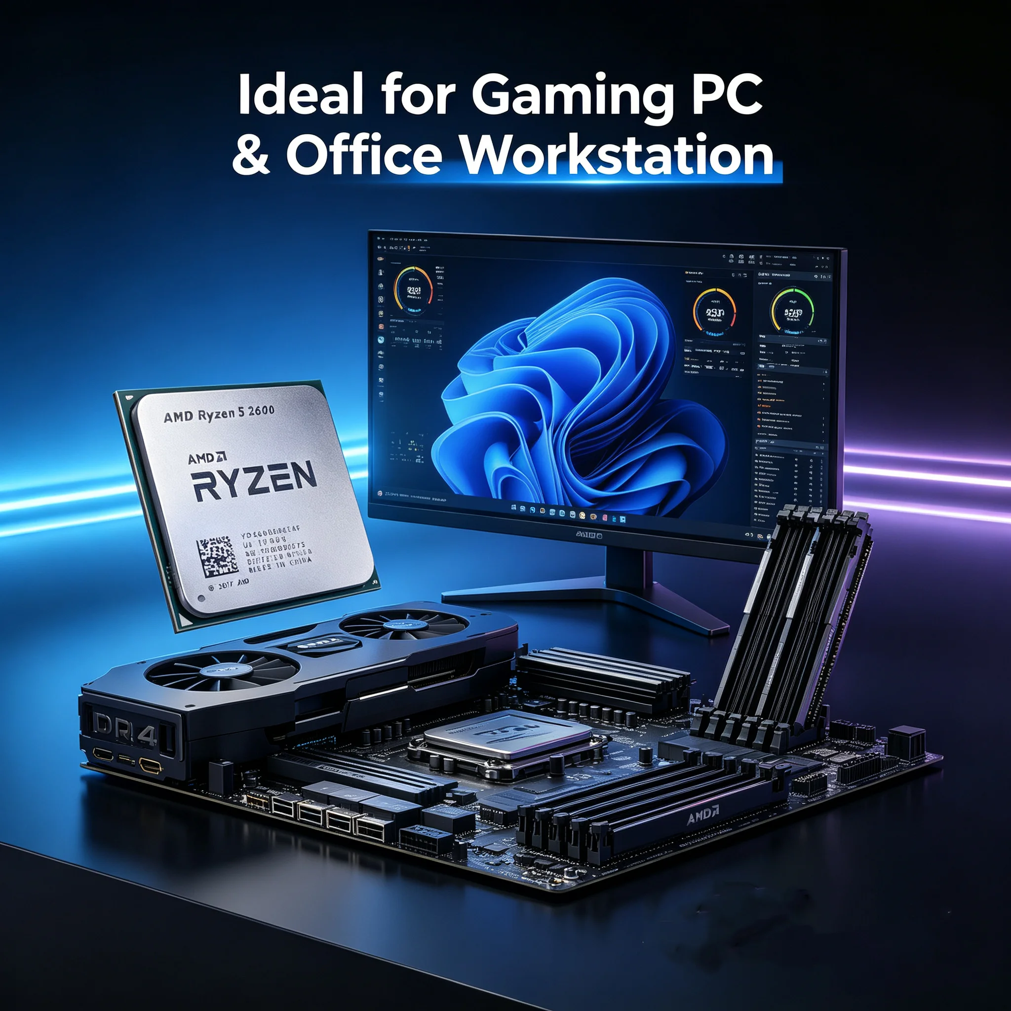 معالج AMD Ryzen 5 2600 بستة أن - مراجعة Pc Gaming Ryzen وسعره