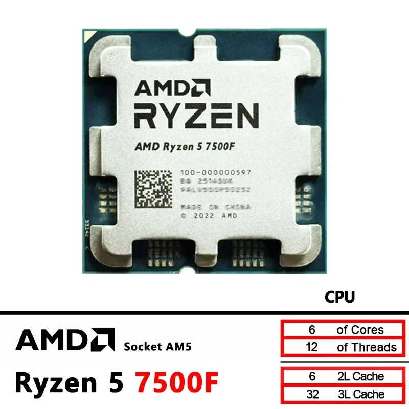 معالج AMD Ryzen 5 7500F للكمبي - مراجعة Pc Gaming Ryzen وسعره