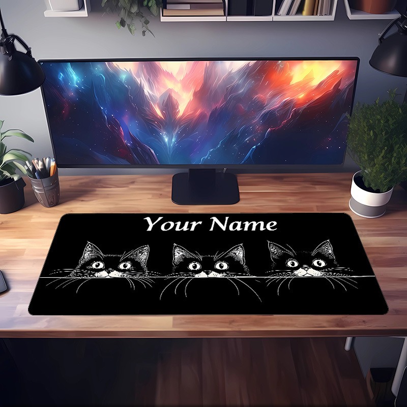 سجادة مكتب مخصصة بتصميم 3 قطط  - مراجعة Pc Gaming Names وسعره