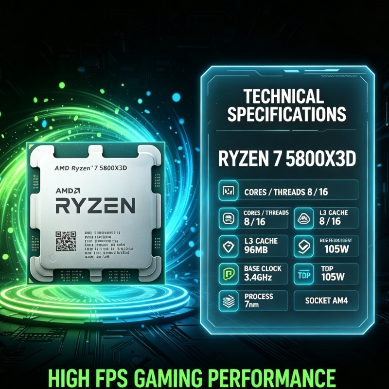 معالج ألعاب AMD Ryzen 7 5800X3 - مراجعة Amd Cpu Ryzen 7 وسعره